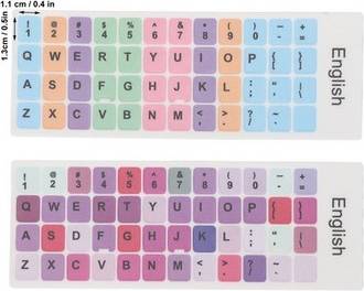 2pcs Keyboard Stickers Colorful English Language