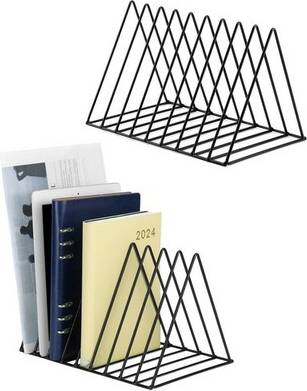 Qwork 2 Pack Triangle Book Organiser Rack