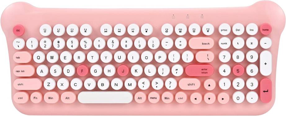 Colorful Wireless Retro Keyboard Mouse Combo