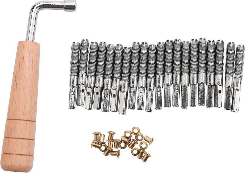 Kikidex 20 Pcs Tuning Pin Rivets with L-Shape Tuning Wrench
