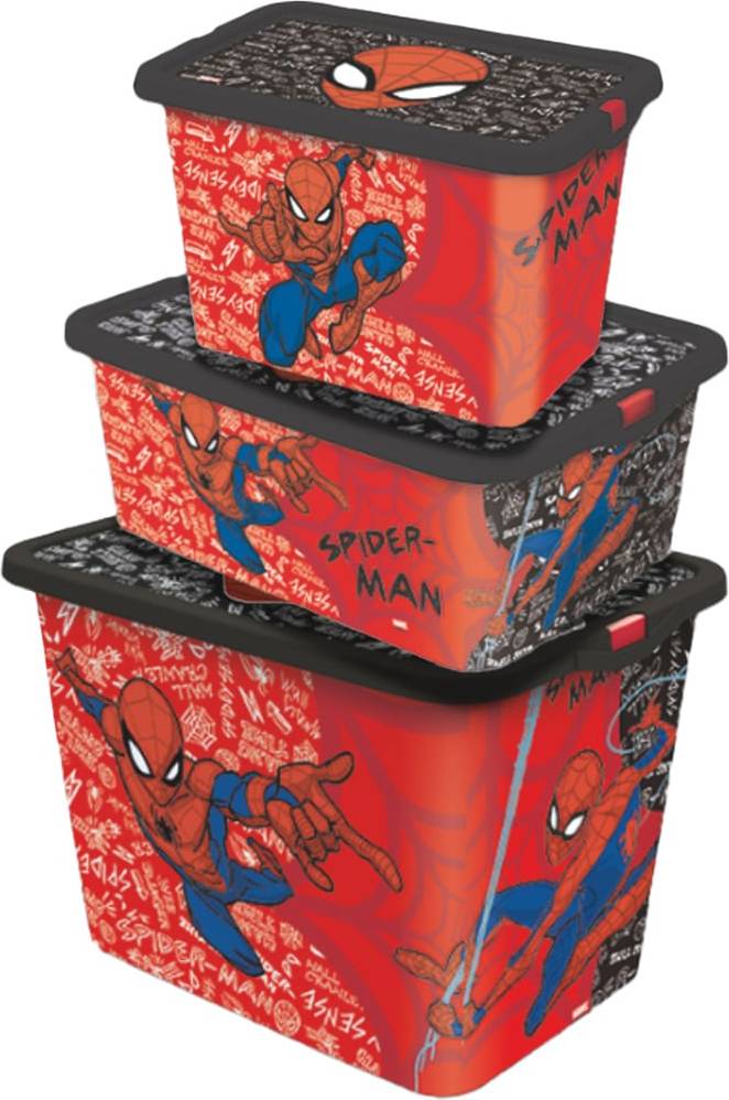 Spiderman Set Of 3 Storage Boxes