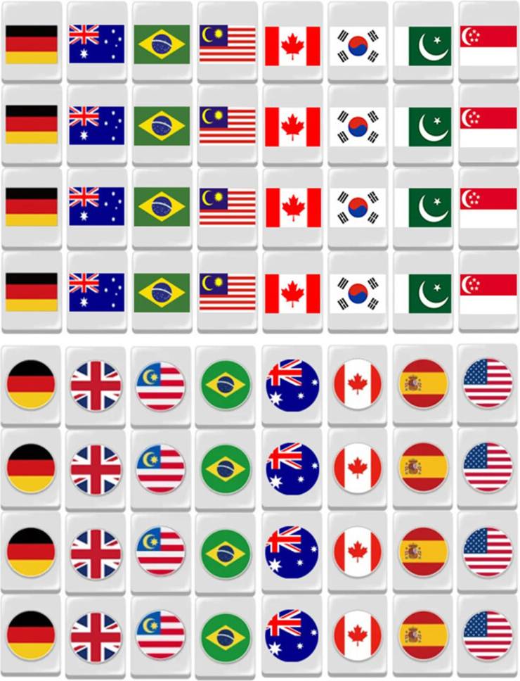 24mm Flag Pattern Mahjong Tiles Set