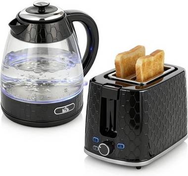 Homcom Kettle And Toaster Set With Limescale Filter