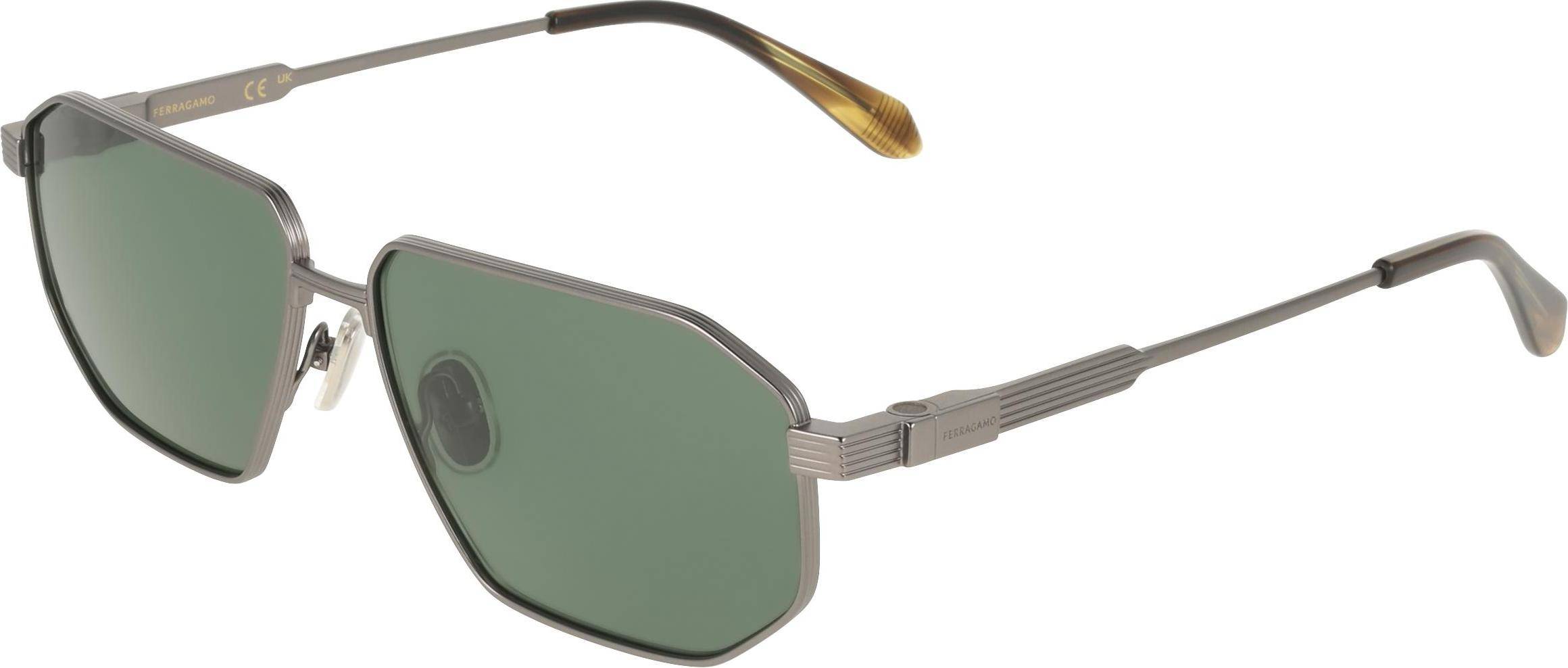 Ferragamo SF340S 071 Titanium Ruthenium Sunglasses - Matte Dark Ruthenium