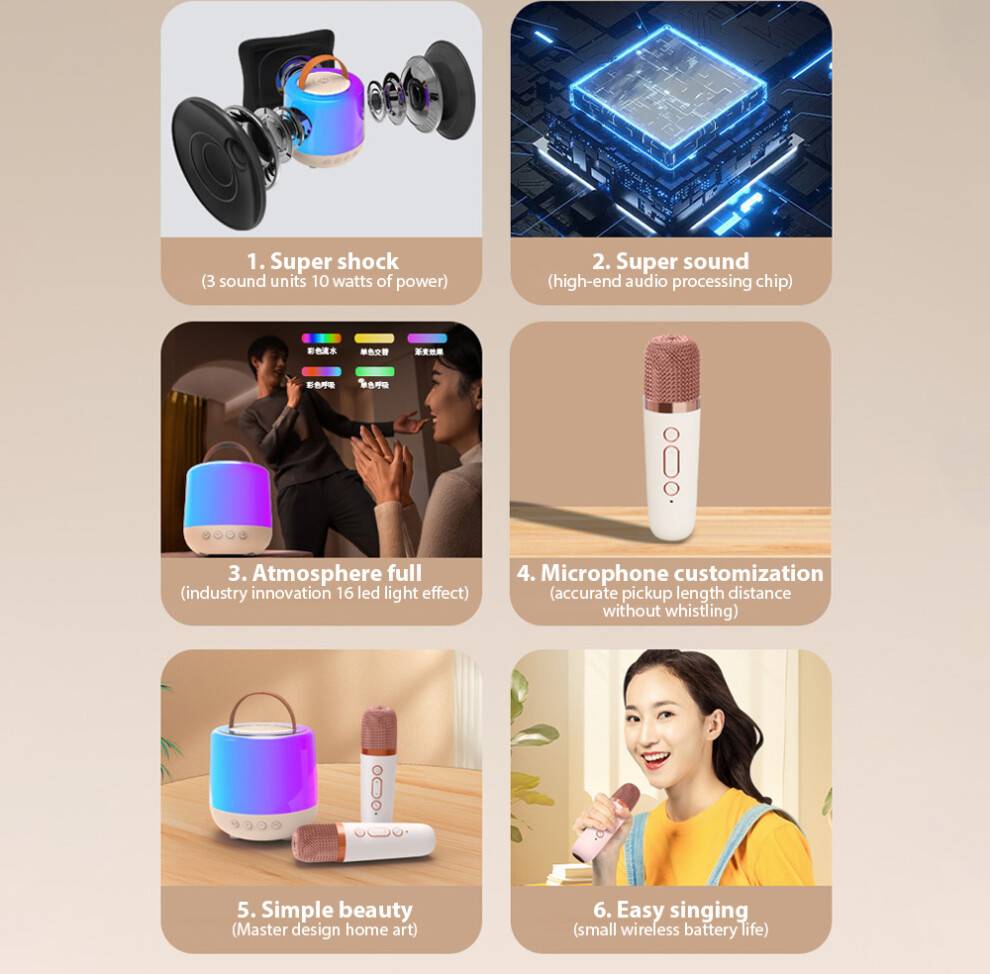 Karaoke Machine Mini Wireless Microphone