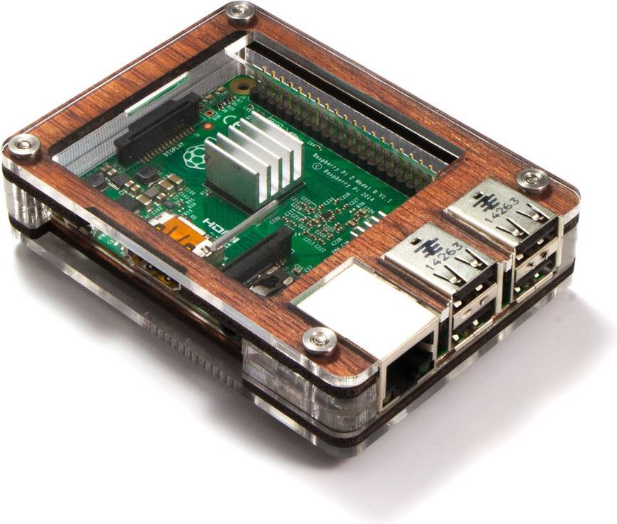 Zebra Wood Case With Power Cord For Raspberry Pi 3b Plus 2b