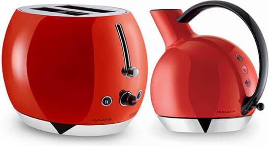 Red toaster and kettle Bugatti Giulietta Kettle Romeo Toaster Set Red