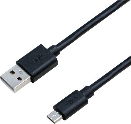 USB-A 2.0 M Micro Kabel Sort