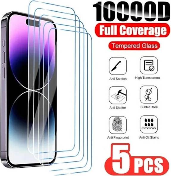 5-Pack Tempered Glass Screen Protector