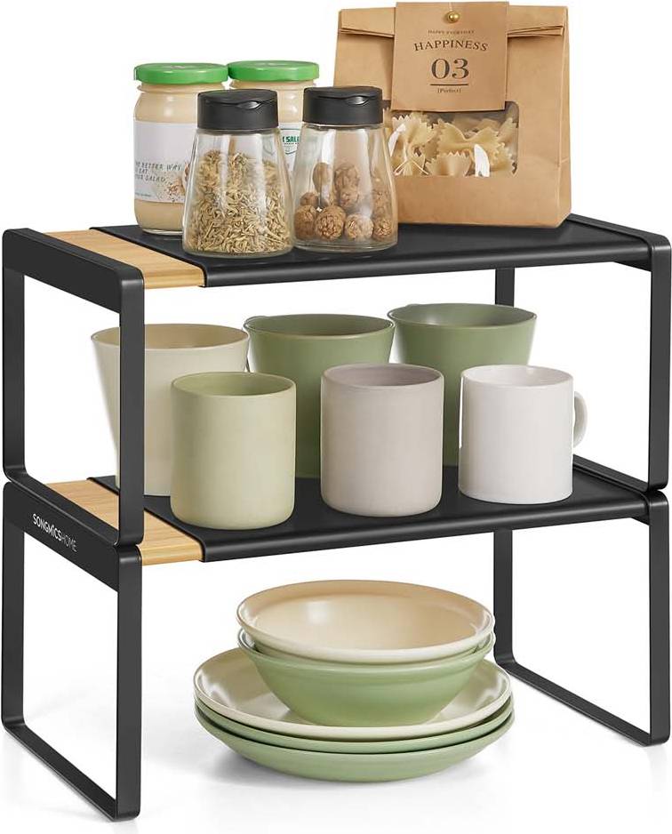 Songmics Expandable Spice Racks Natural Beige 2 Pack