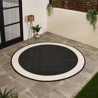 OHS Contrast Border Reversible Round Garden Rug 170 cm Multicolour 170cm