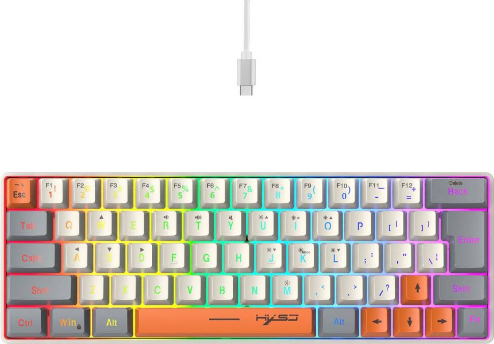 Membrane Keyboard 63 Keys Colorful Backlight