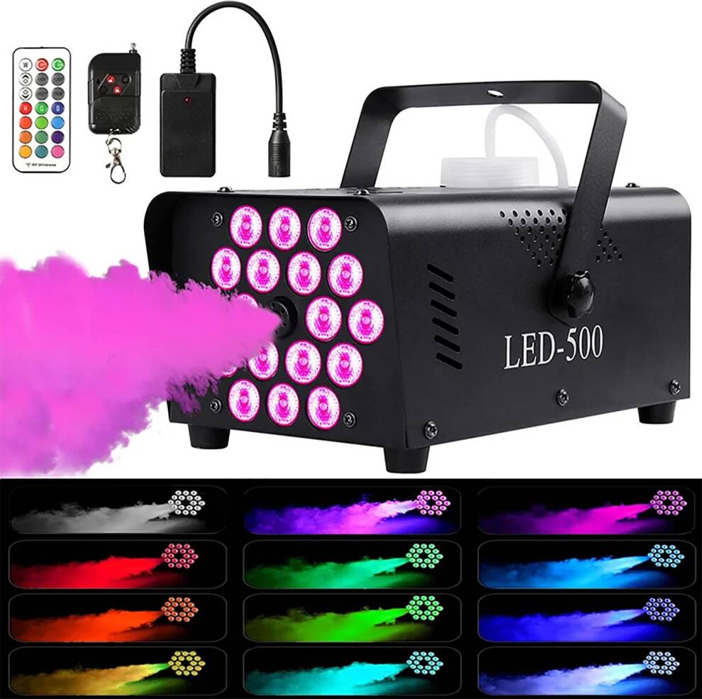 500W RGB Fog Machine with Wireless Remote
