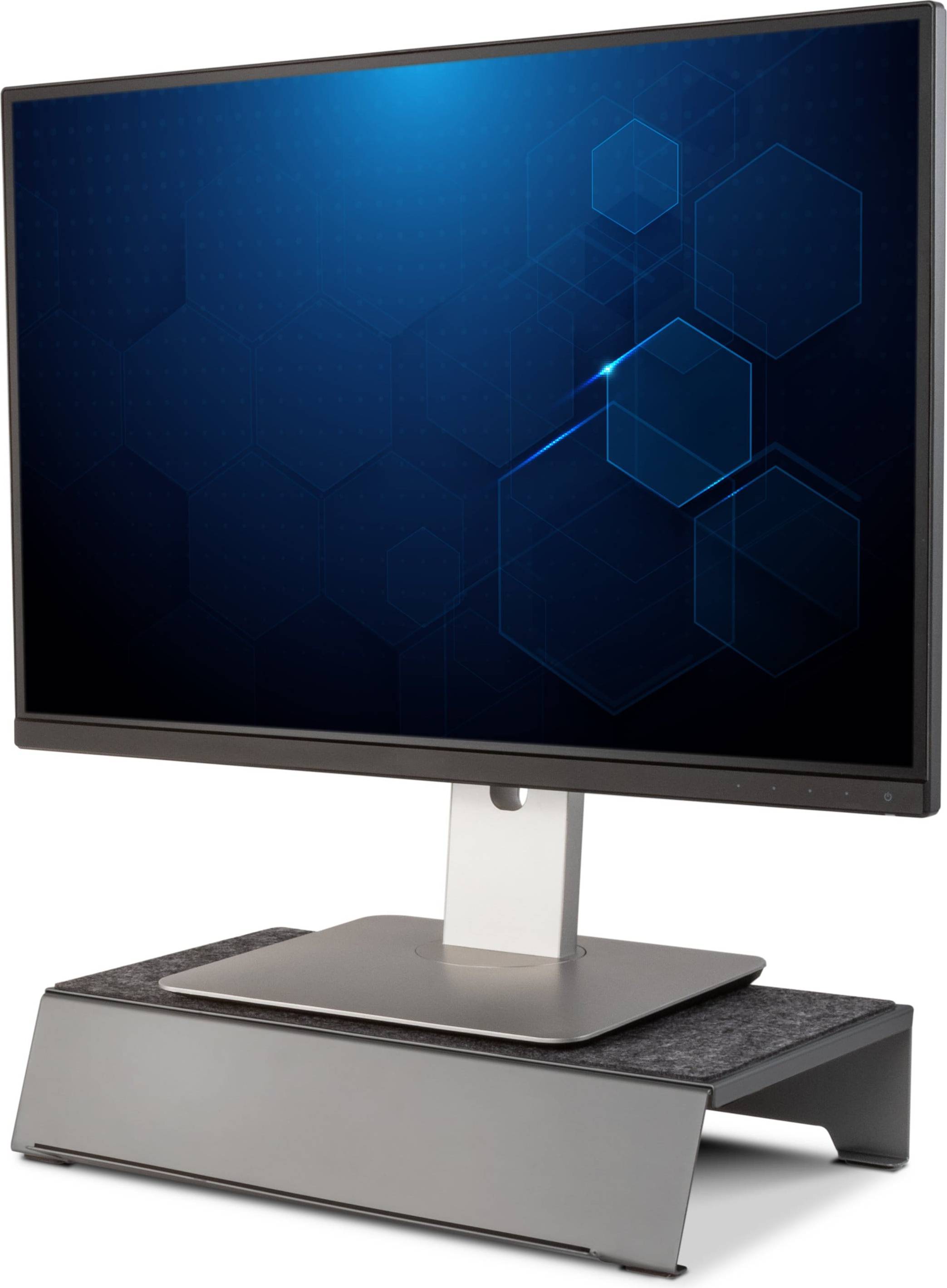 TechStyle Steel Monitor Stand Plus Gray