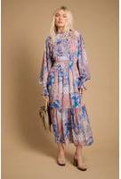 Oasis Ruffle Detail Midi Dress - Multicolor