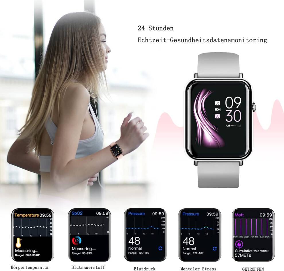 Alexa Built-In 24H Heart Rate Monitor Smart Watch