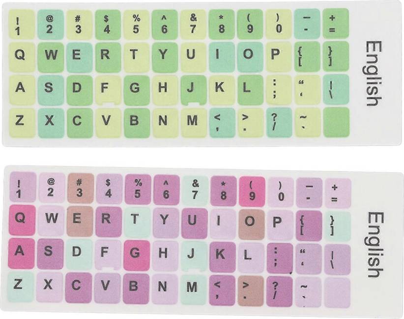 2pcs Colorful Coating PVC Keyboard Stickers