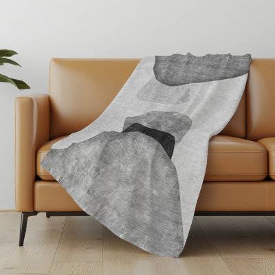 Addison Rugs Machine Washable Sherpa Throw Blanket Gray Abstract Blankets