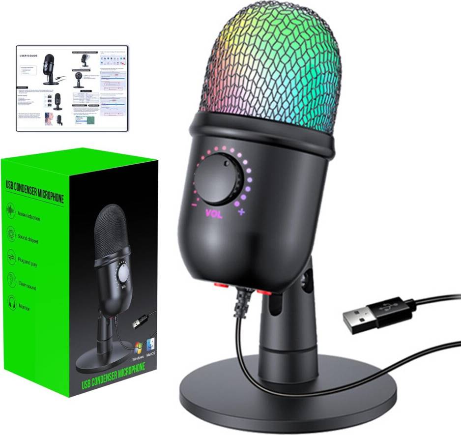 USB Microphone For PC Desktop Gaming Condenser
