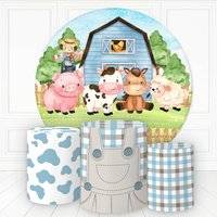 Round backdrop Blue Apron Round Birthday Backdrop Kit