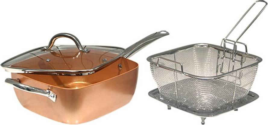 Copper pan set 4 Piece Copper Color Non Stick Frying Pan Cookware Set