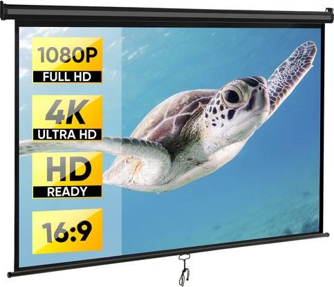 Pull down projector screen Segawe 80 Inch Manual Pull Down Projector Screen