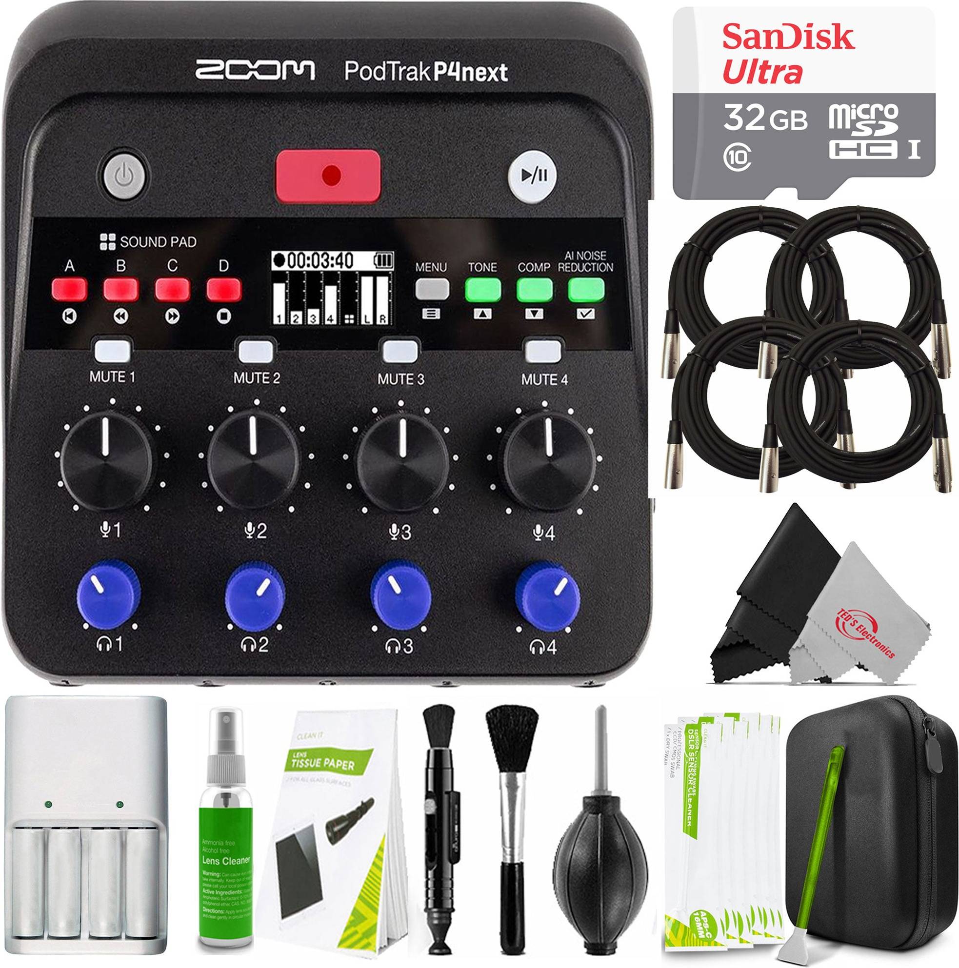 Zoom recorder Zoom PodTrak P4next Portable Multitrack Podcast Recorder