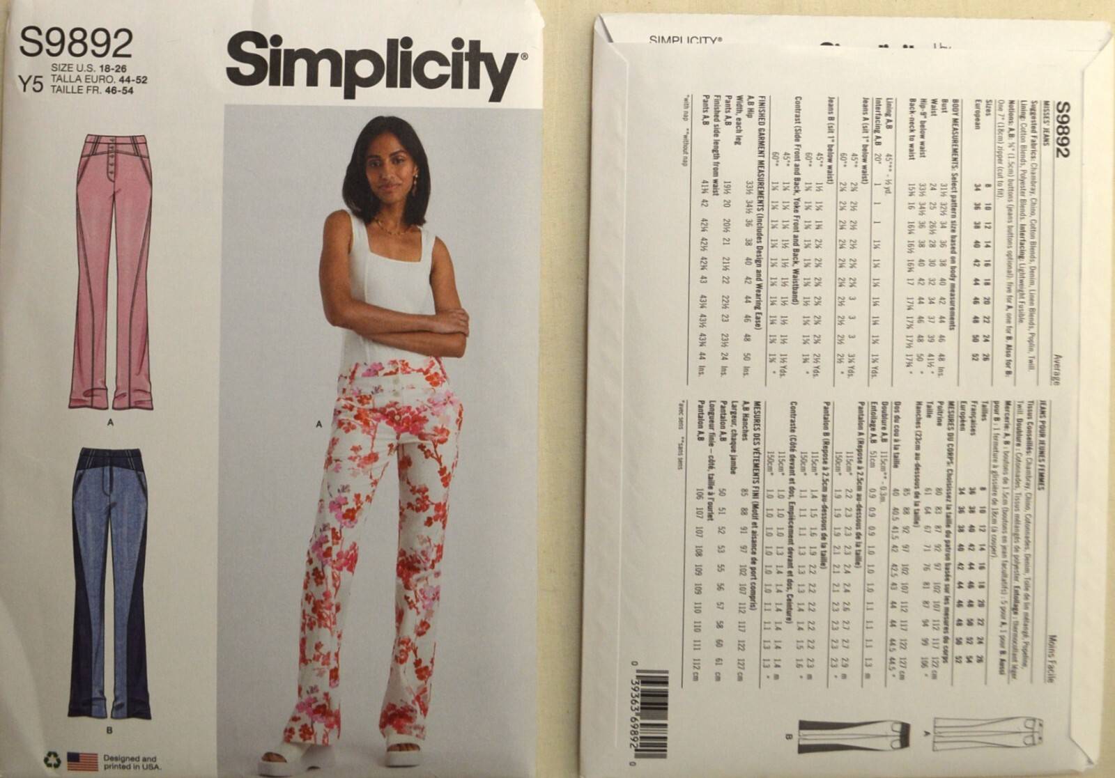 Simplicity Sewing Pattern 9892