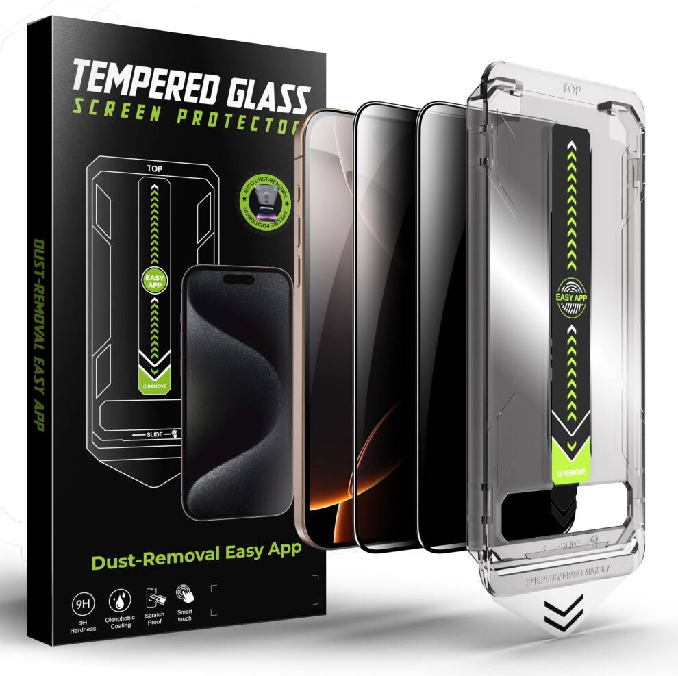 Privacy Tempered Glass Screen Protector Kit