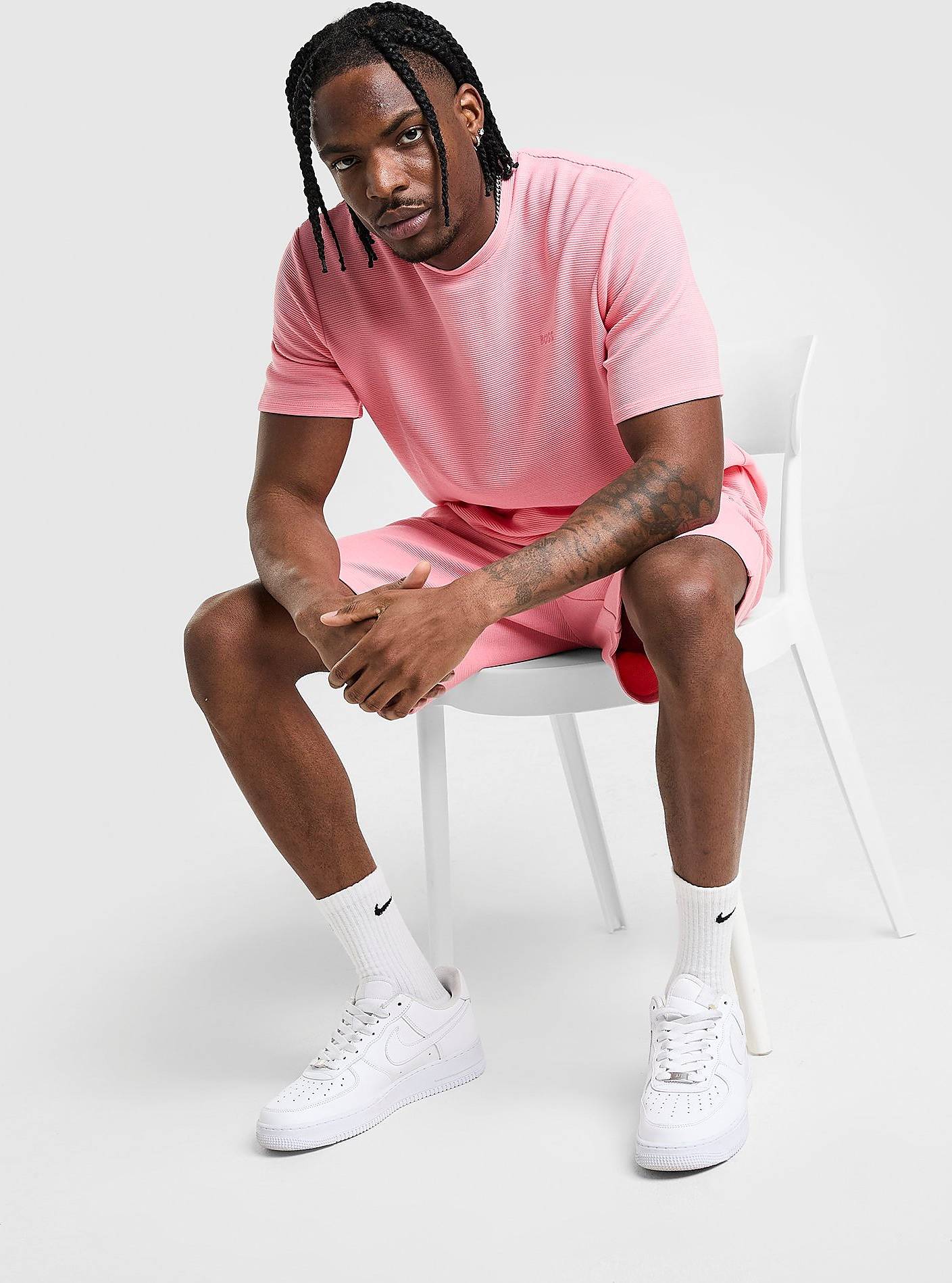 BOSS Ribbed T-Shirt - Pink