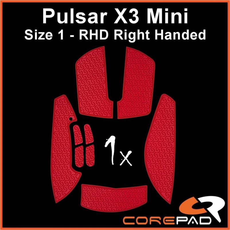 Corepad Soft Grips Pulsar X3 Mini RHD Rød