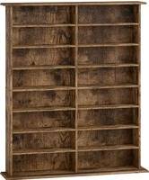 Homcom 16-Compartment Media Shelf Rustic Brown