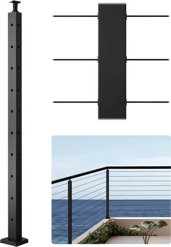 VEVOR Cable Railing Post 36x1x2 Inch Stainless Steel