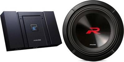 Mono amp Alpine R2-W10D4 10 R-Series Sub Mono Amp Bundle