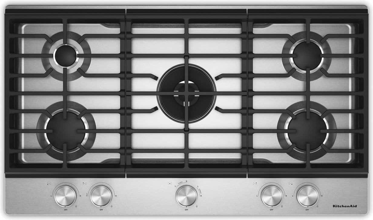 KitchenAid 36 Inch Gas Cooktop Stainless Steel
