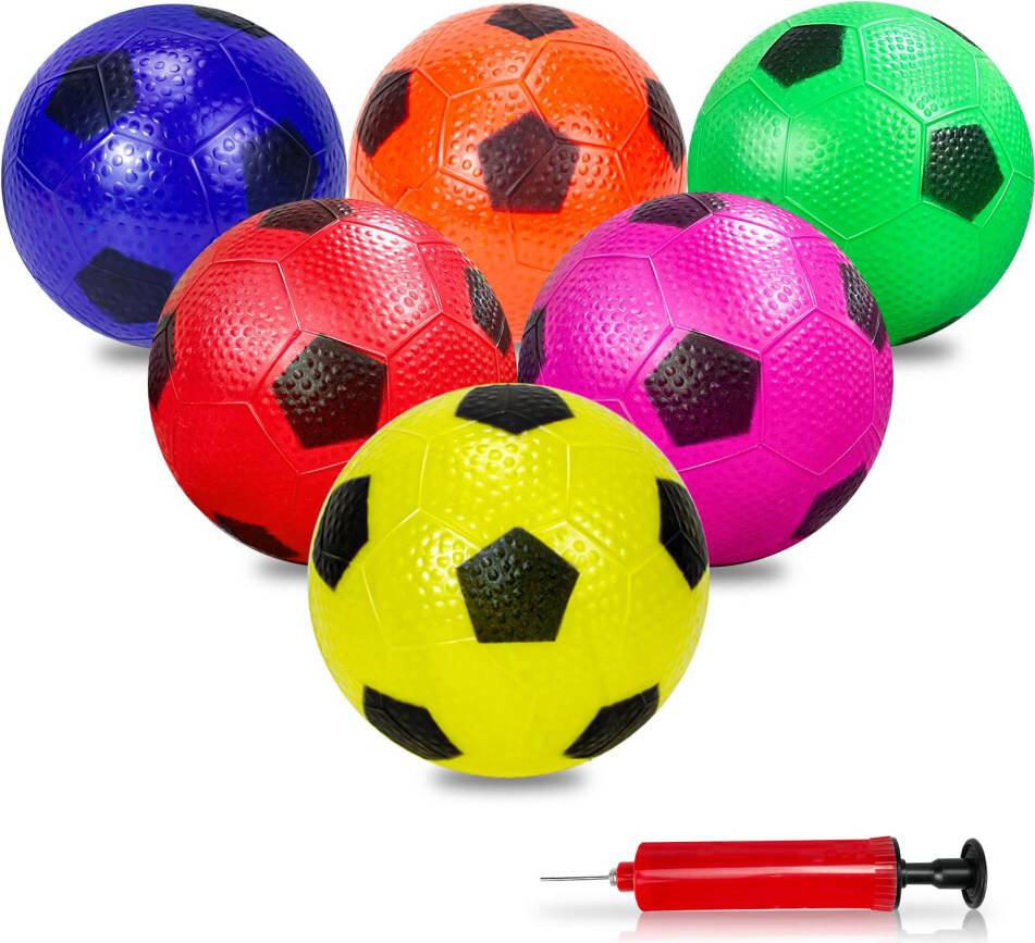 6 Pack Soft Inflatable Colorful Footballs