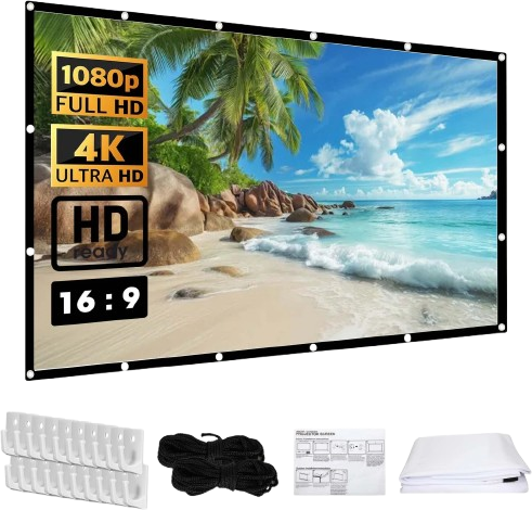 120 in projector screen Home Collection 120 Inch 16 Inch Portable Foldable Projector Screen