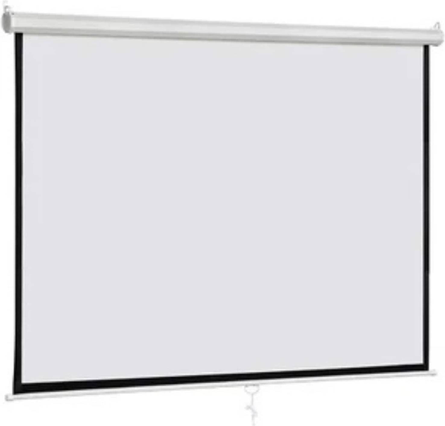 Pull down projector screen Home Collection Manual Pull Down Projector Screen 72 Inch HD White