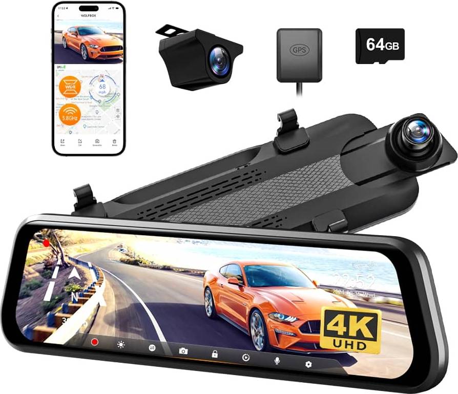 10 Inch 4K 1080P Rear View Mirror Camera