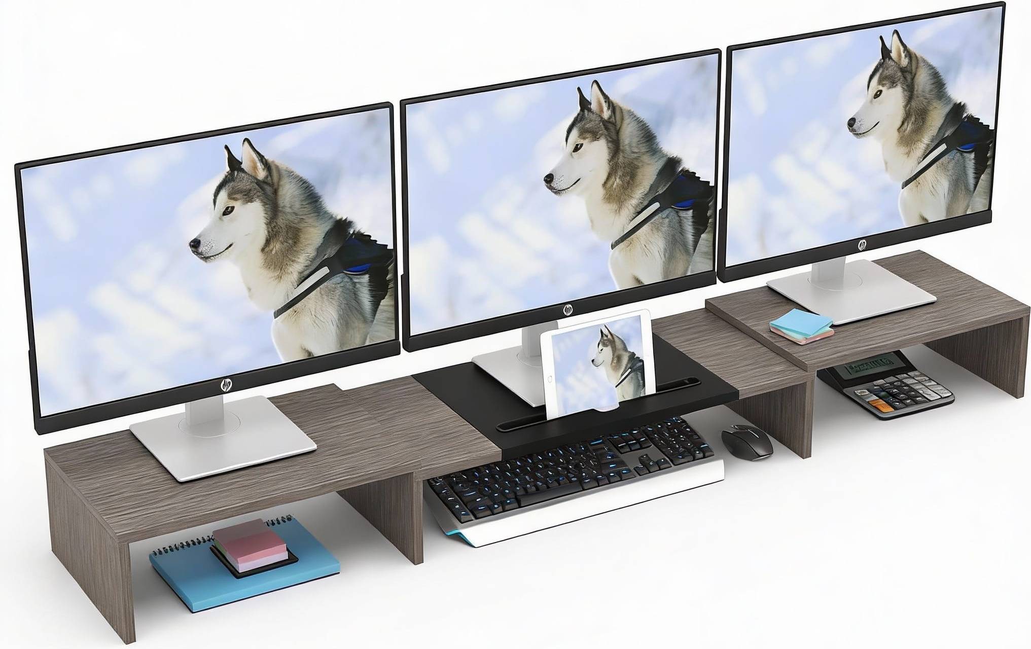 CovertSafe Triple Monitor Stand Riser