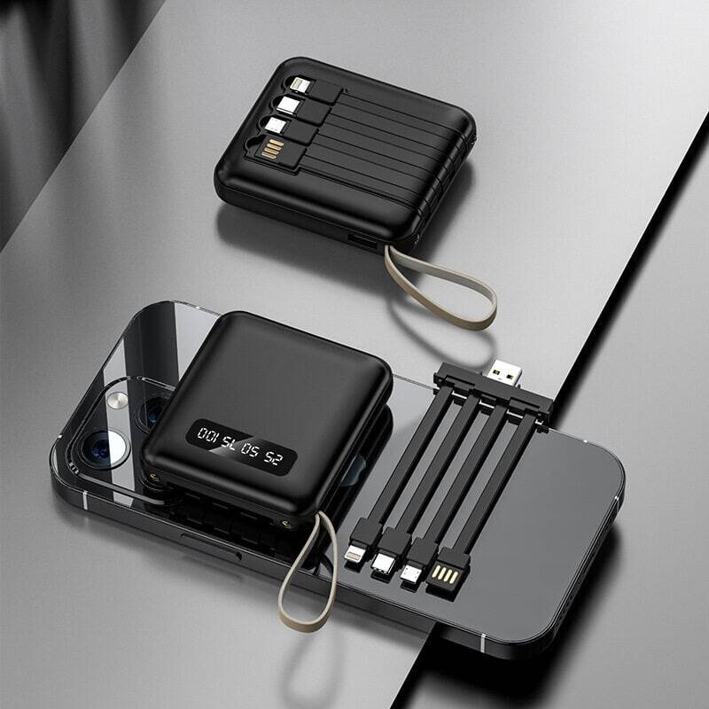 Power bank 30000 power Mirror Screen Mini Power Bank Cable