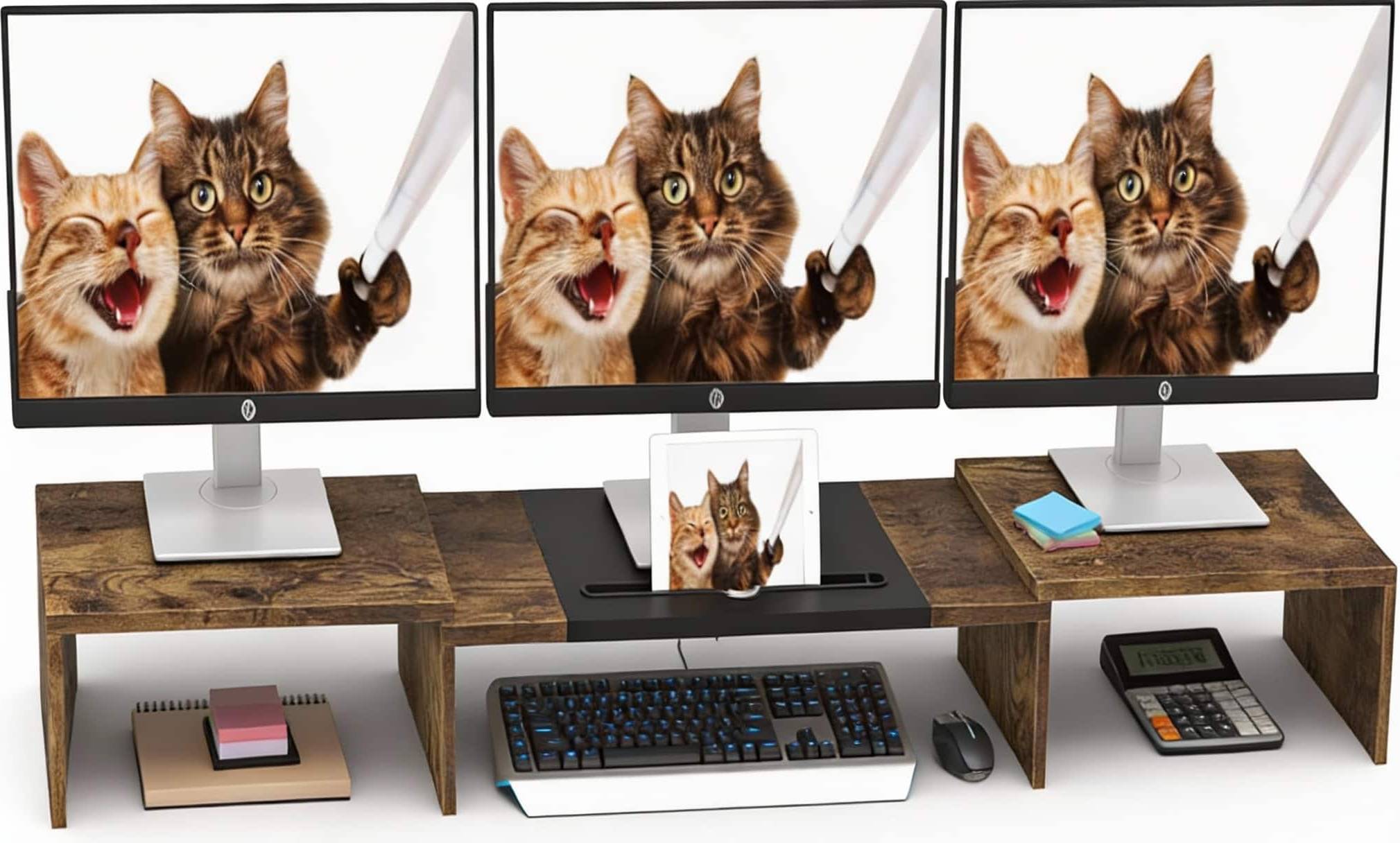CovertSafe Triple Monitor Stand Riser