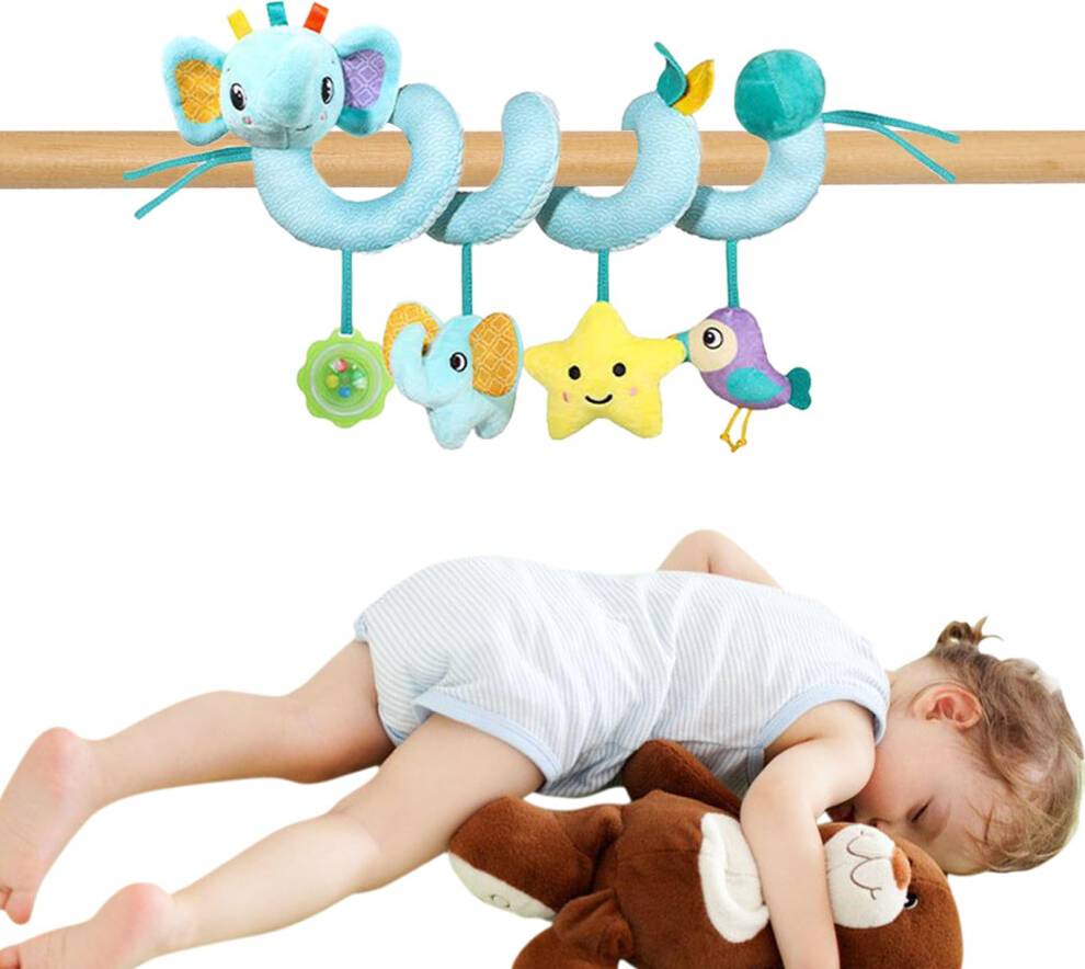Car Seat Crib Rattle Toy with Teether