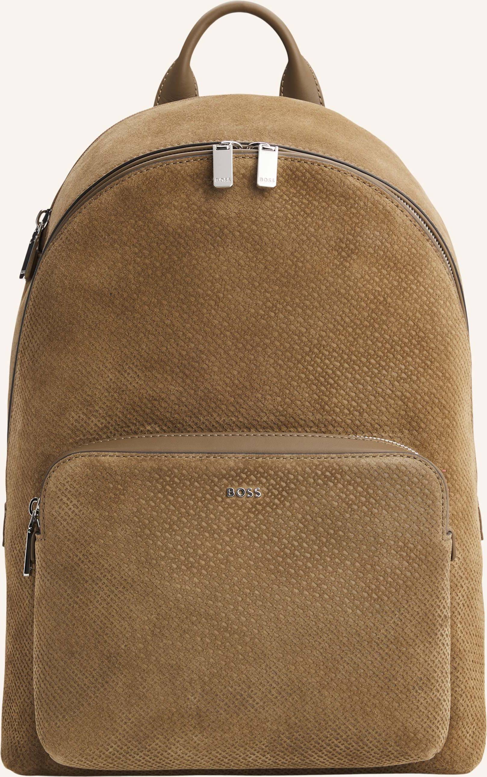 BOSS Backpack Monogram Embossed Suede