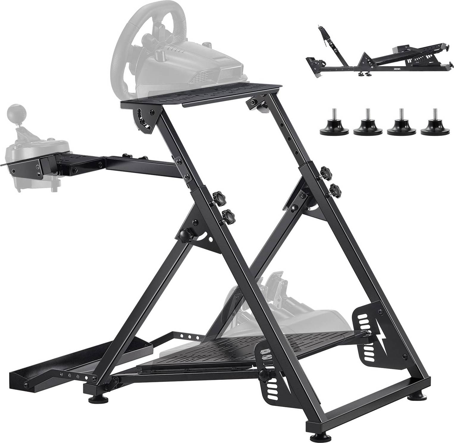 Racing wheel stand VEVOR Racing Wheel Stand Adjustable Foldable Simulator Stand