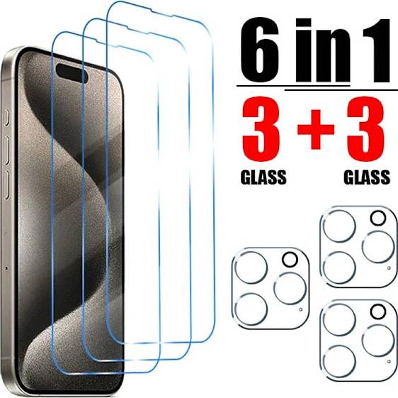 3+3 Tempered Glass Screen Camera Lens Protector