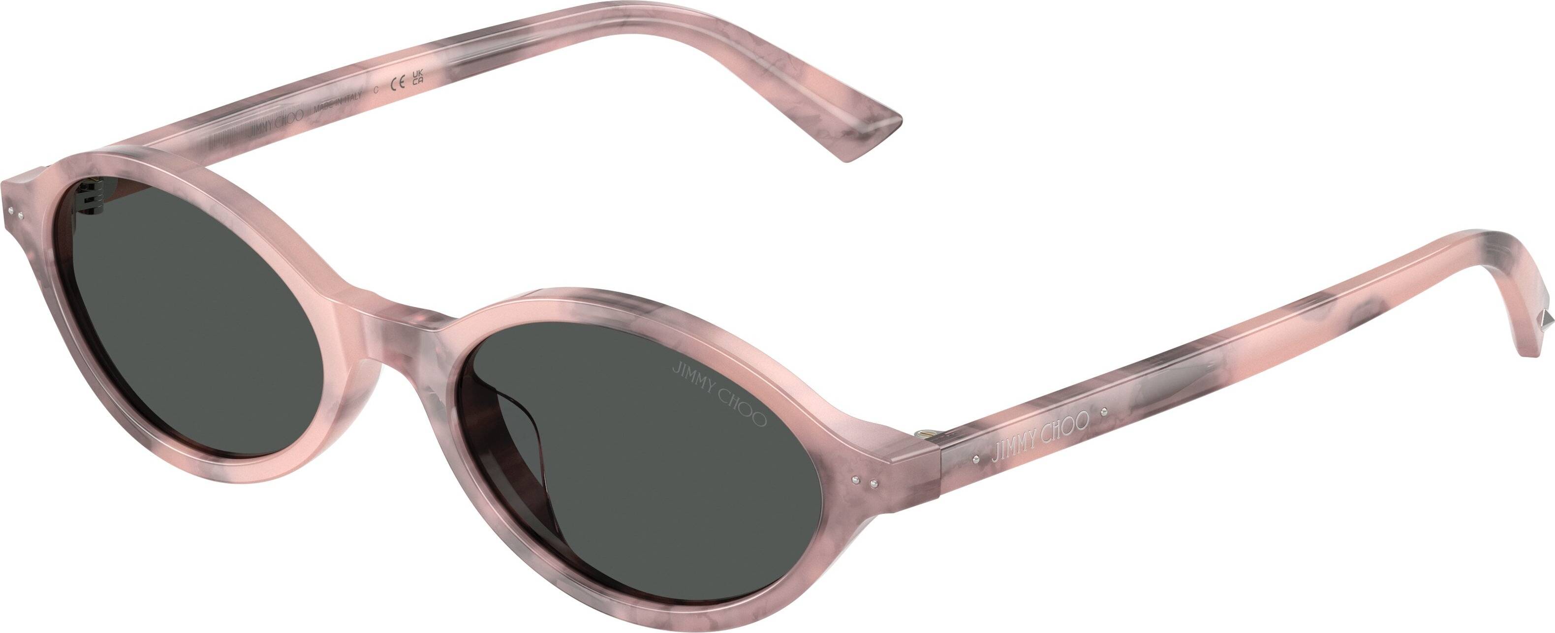 Jimmy Choo JC5068U Solbriller Acetat Rosa Grå Rund