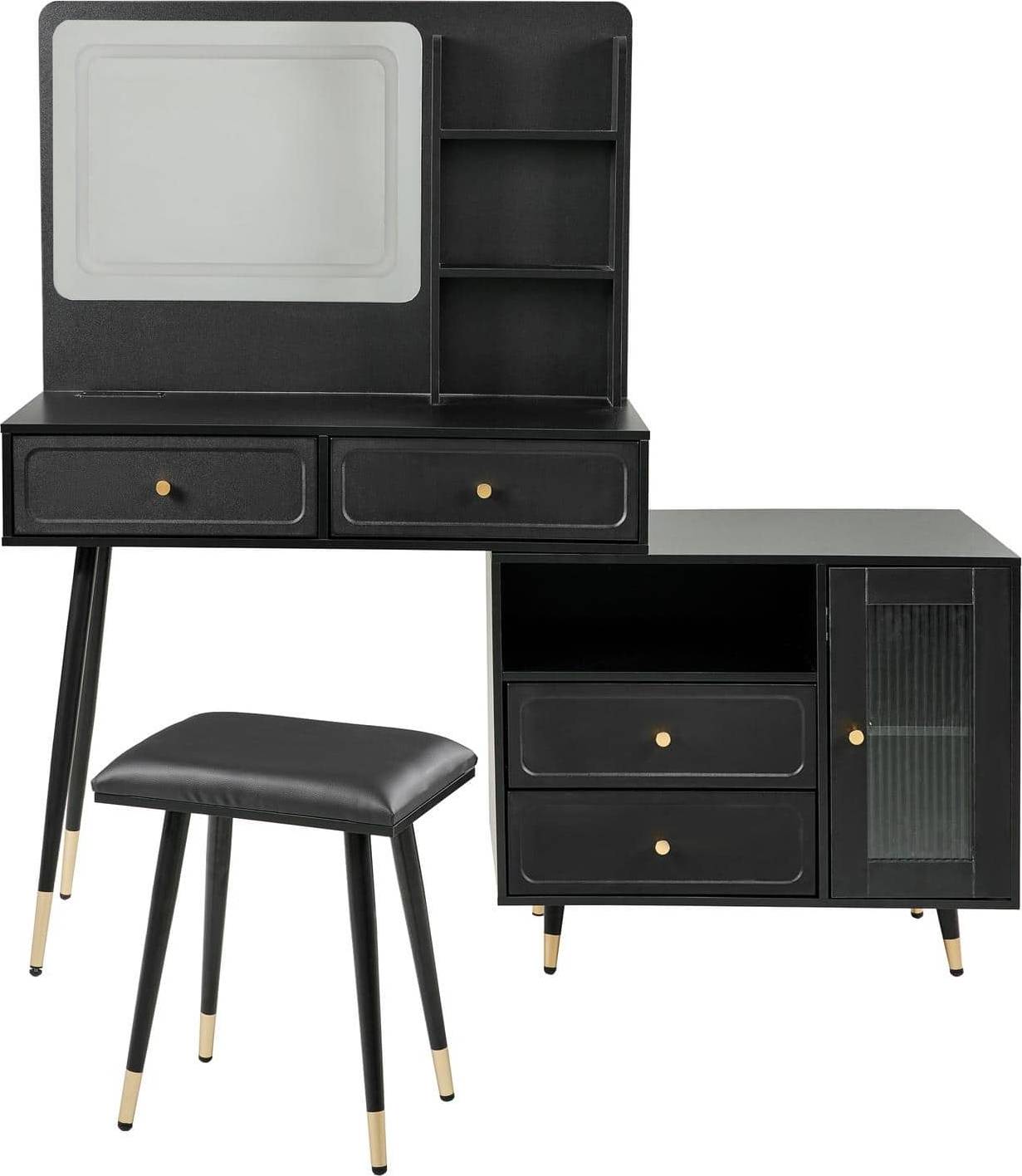 Modern makeup vanity Spaco Modern Makeup Vanity 3-Color LED Mirror Dressing Table