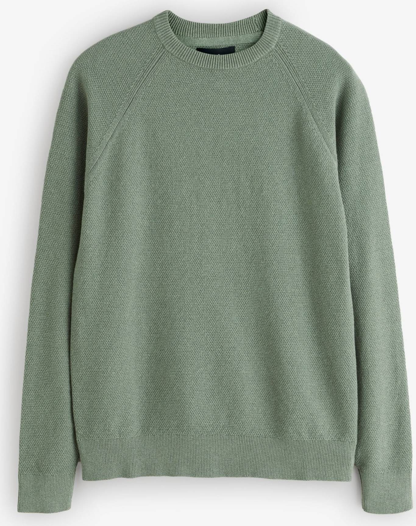 Threadbare Green Raglan Knitted Crew Neck Jumper