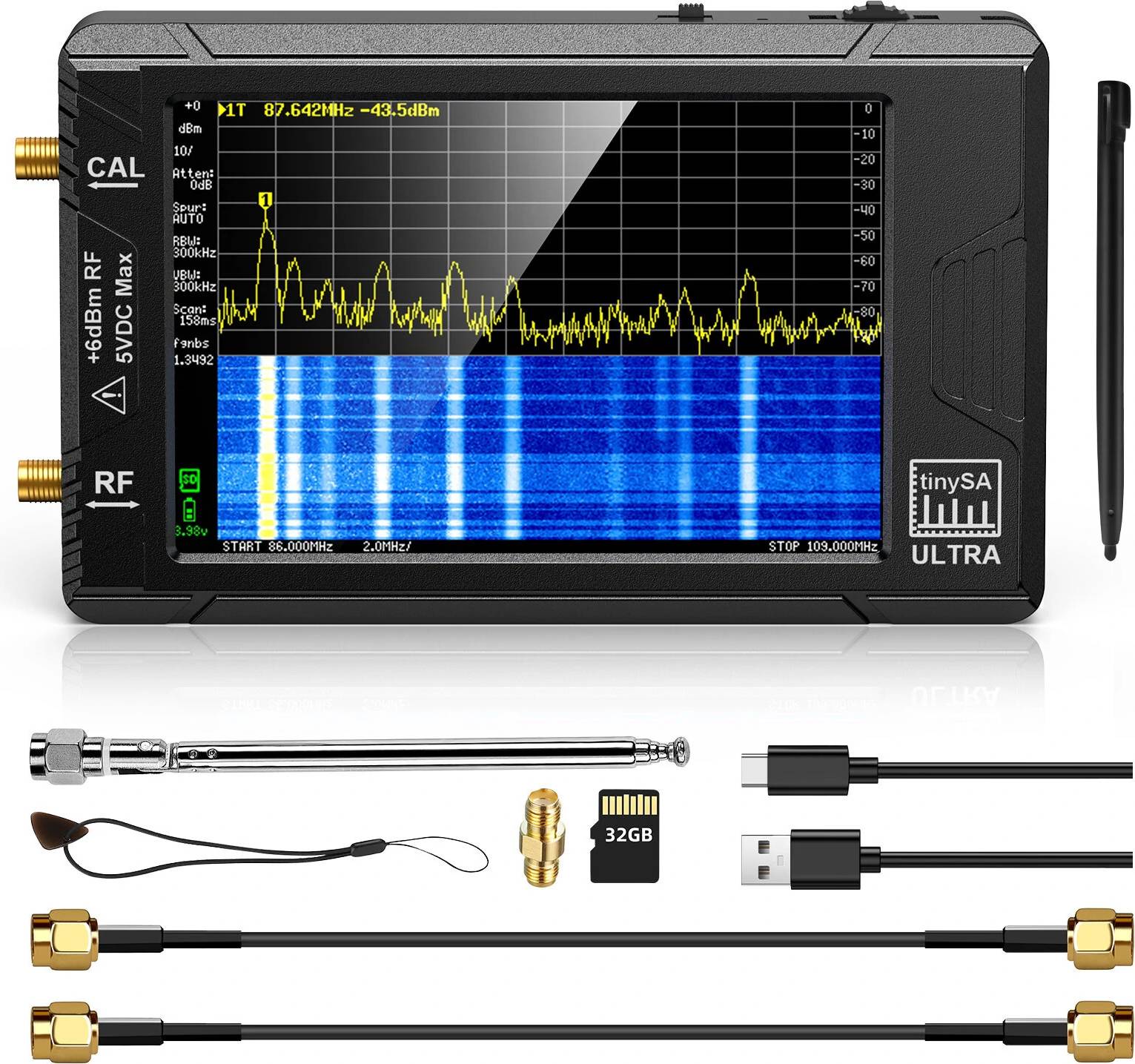 Handheld Handheld 4 Inch Display Tiny Spectrum Analyzer